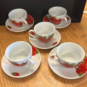 10 piece  Strawberry Cup & Saucer set